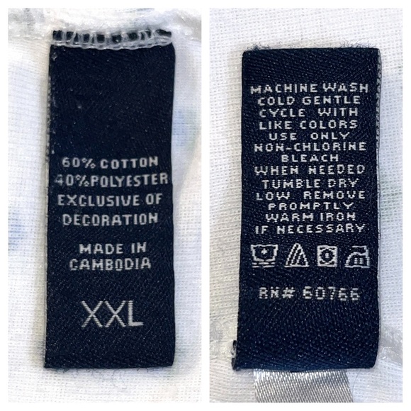 Chaps pajama set, white w/tiny blue flowers, cotton blend knit, feminine & cozy - Picture 16 of 16